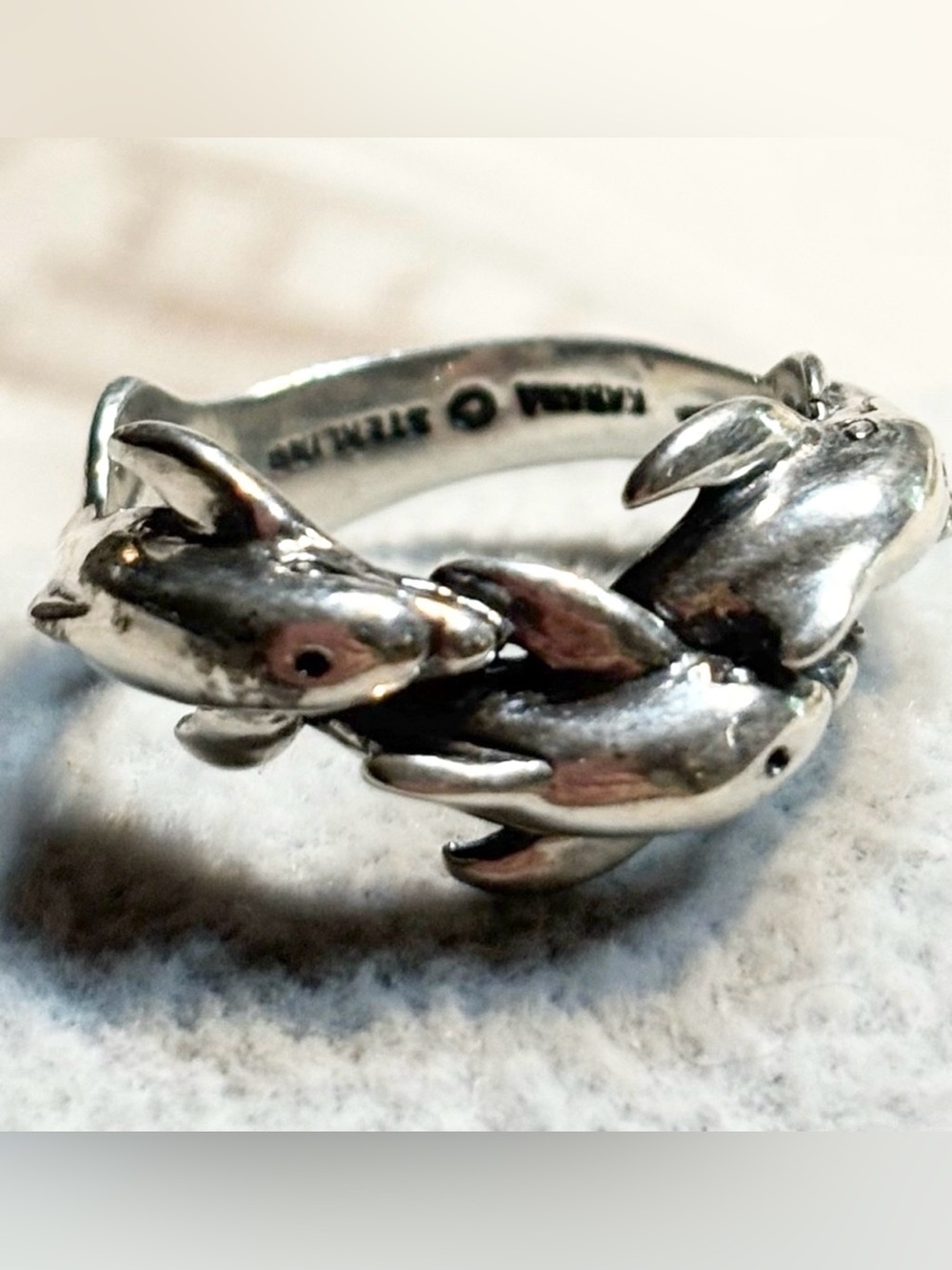 Kabana Sterling Silver Dolphin Pid Rings size 7 - Picture 10 of 10
